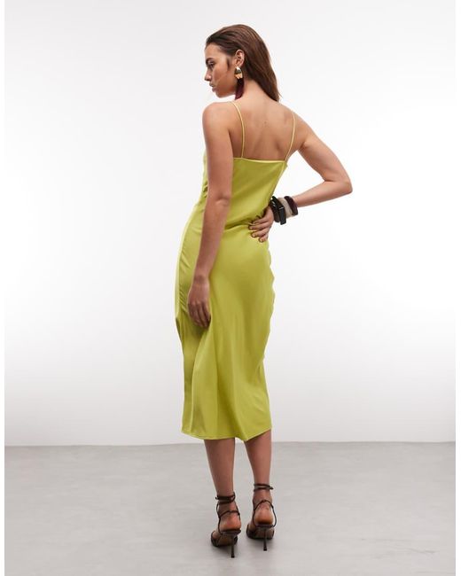 ONLY Yellow Cowl Neck Midi Dress