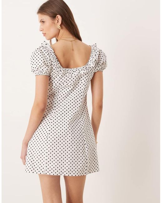 Glamorous Natural Babydoll Mini Dress With Tie Bust