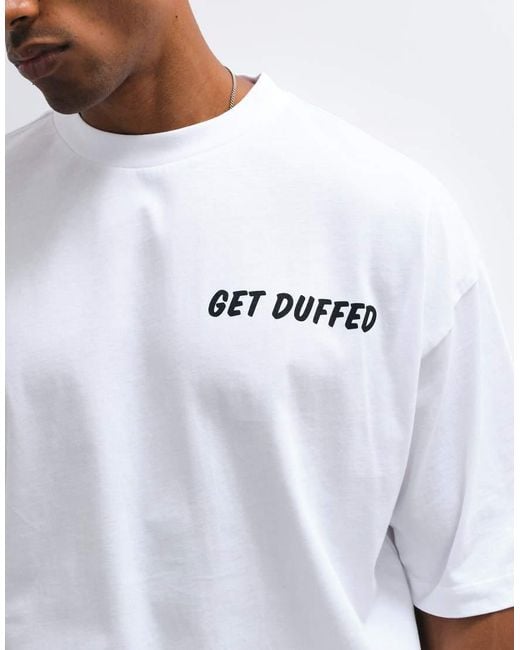 ASOS White Oversized T-shirt With The Simpsons Duff Beer Print for men