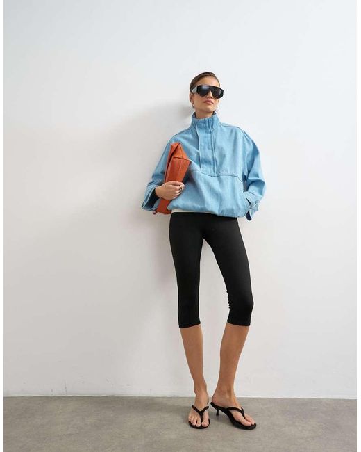 TOPSHOP Jersey Capri Legging in het Blue