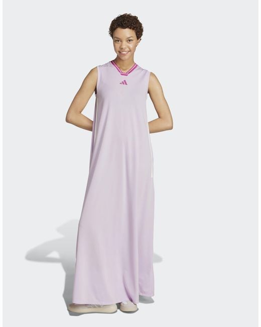 Adidas Purple – tiro cut – langes kleid aus weichem netzstoff