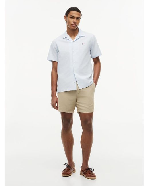 Tommy Hilfiger White Dover Washed 6" Inseam Shorts for men