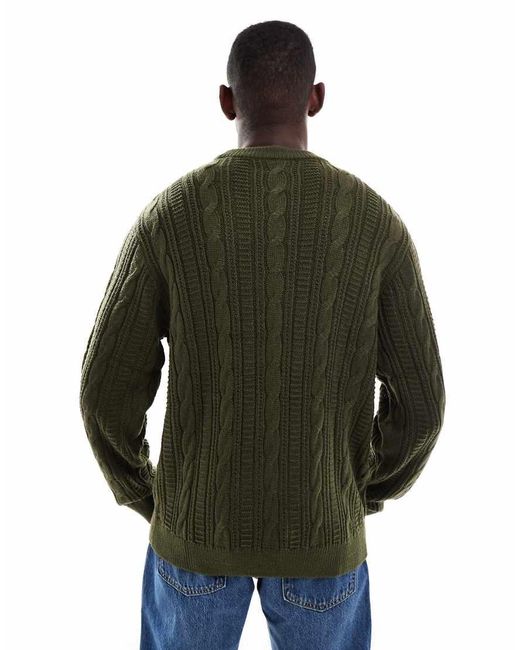 JJ Rebel Green Cable Knit Jumper for men