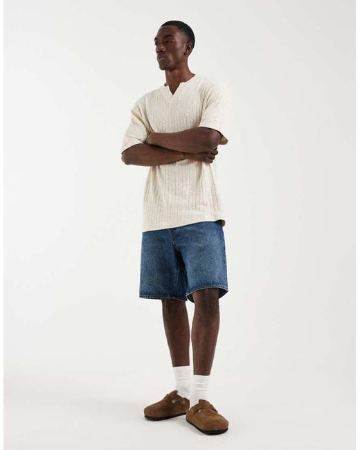 ASOS Brown Relaxed T-shirt With Notch Neck for men
