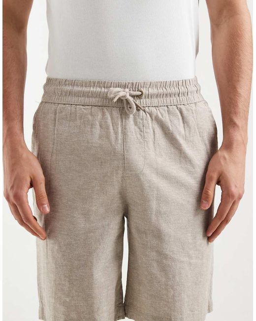 Blend Multicolor Cotton-linen Regular Fit Drawstring Waist Shorts for men