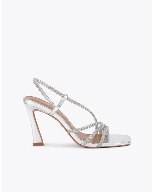 KG by Kurt Geiger White Sweetie Sandal Gem Heeled Sandals