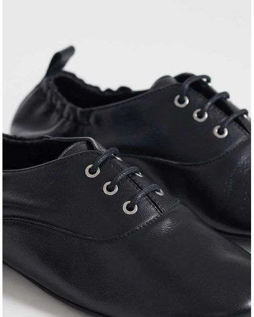 ASOS Blue Myriad Premium Lace Up Flat Shoes