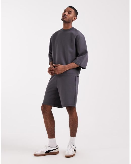 ASOS Blue Relaxed Short Sleeve Sweatshirt for men