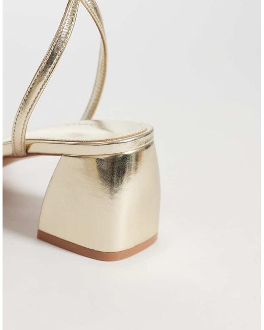 Mango White Teen Square Toe Heeled Sandal