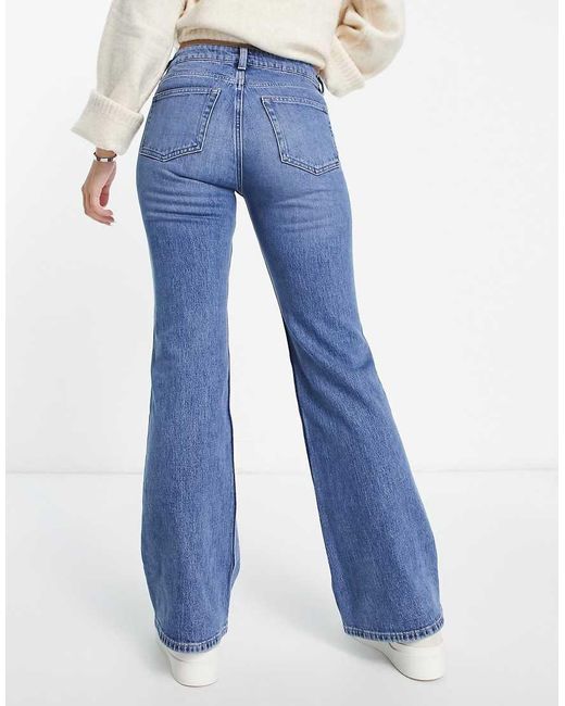 & Other Stories Blue Low Rise Flared Trousers