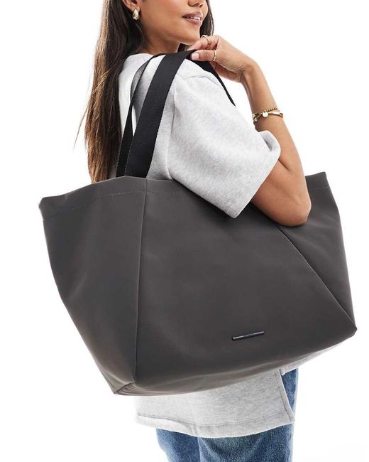 Pull&Bear Gray Nylon Tote Bag