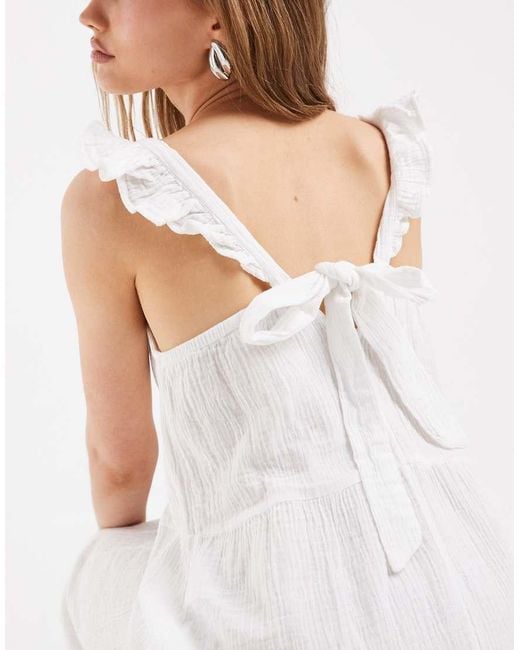 ONLY White Cheesecloth Tiered Maxi Dress