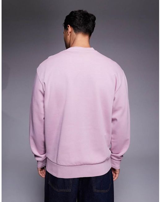 Boss Purple Varsity Chest Logo Knitted Jumper for men