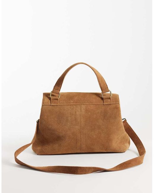 Barney's Originals Brown Real Suede Shoulder Bag