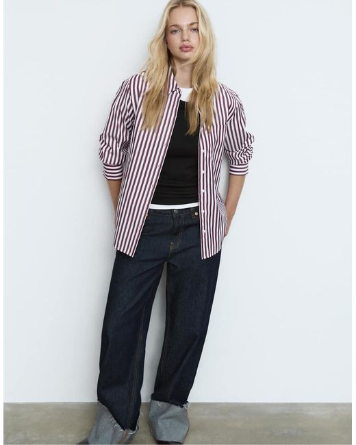 Camicia Basic di Stradivarius in Purple