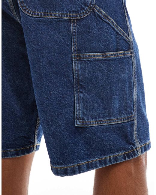 Jack & Jones Blue baggy Fit Denim Carpenter Short for men
