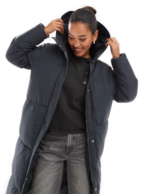 Threadbare Black Maxi Puffer Coat With Hood