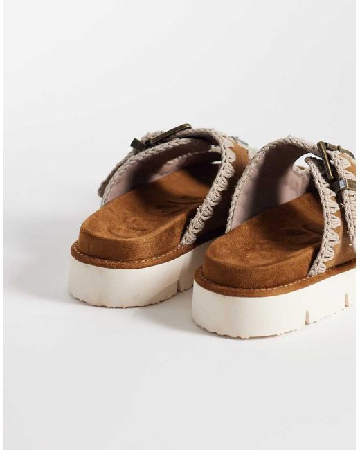 Mou Brown Two Buckle Sandals