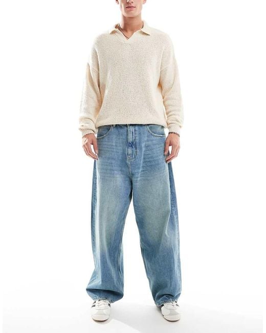 Pull&Bear Blue Super baggy Fit Jean for men