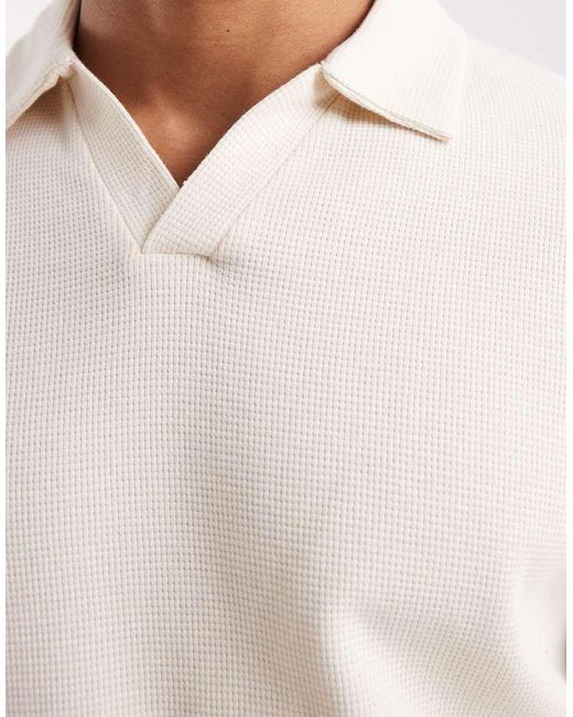 ASOS White Relaxed Long Sleeve Polo for men