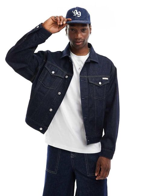 Calvin Klein Blue Relaxed Denim Jacket for men