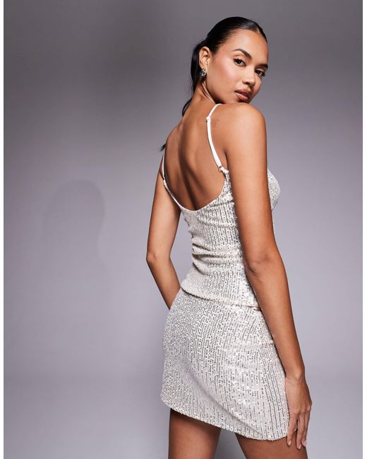 Fashionkilla Gray – pailletten-camisole-top