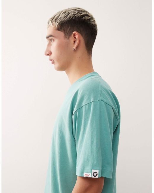 Aape By A Bathing Ape Green Aape By A Bathing Ape Boxy T-Shirt for men