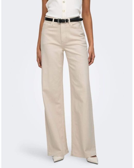 Jdy Natural Carina High Waist Wide Leg Jeans