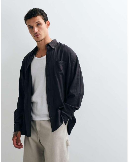 Weekday Blue Oversized Slouchy Fit Shirt for men