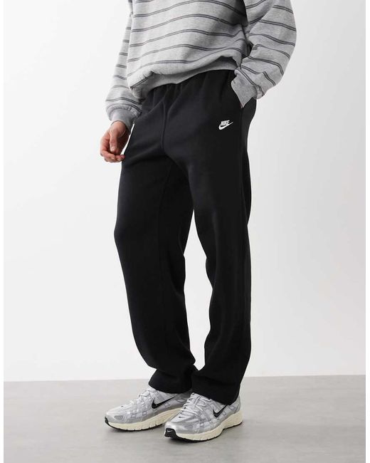 Nike White Club Fleece Straight Leg Logo joggers for men