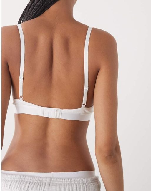 Monki Natural Ribbed Triangle Bralette