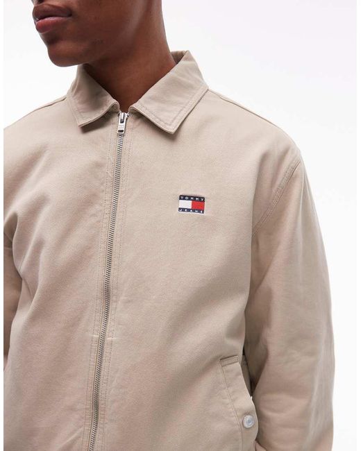 Tommy Hilfiger Natural Flag Back Print Workwear Jacket for men