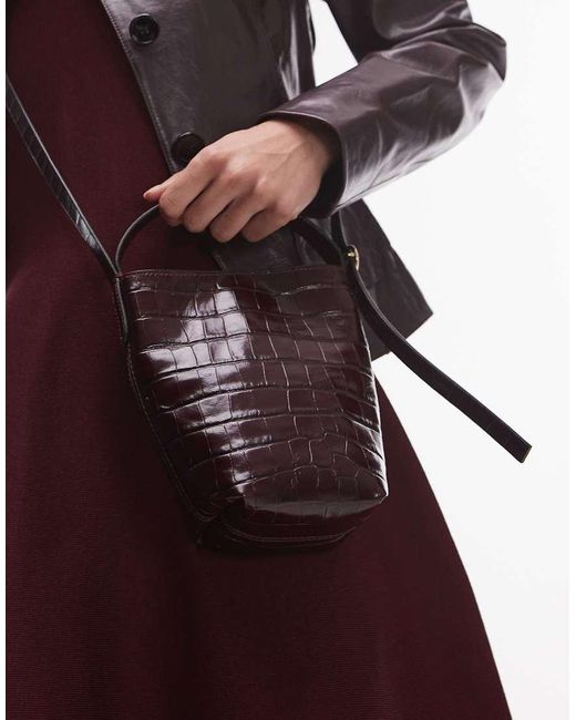 ARKET Leren Crossbody Bucket Tas Met Afneembare Band in het Brown