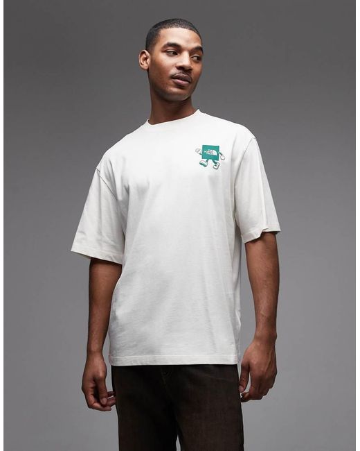 The North Face Gray Explore Backprint T-shirt for men