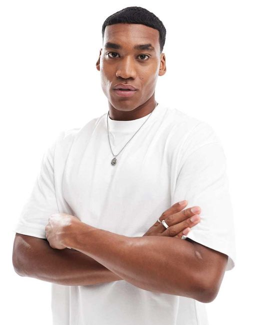 River Island White Oversized T-shirt for men