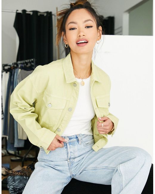 cropped oversized jean jacket