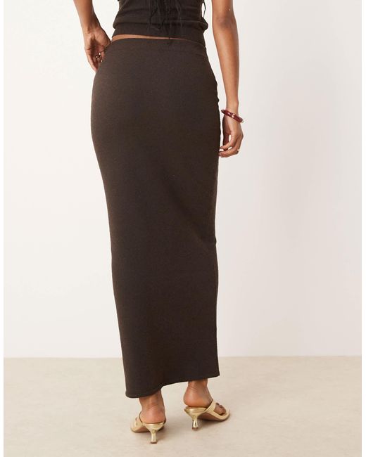ASOS Natural Co-ord Knit Boucle Midi Skirt