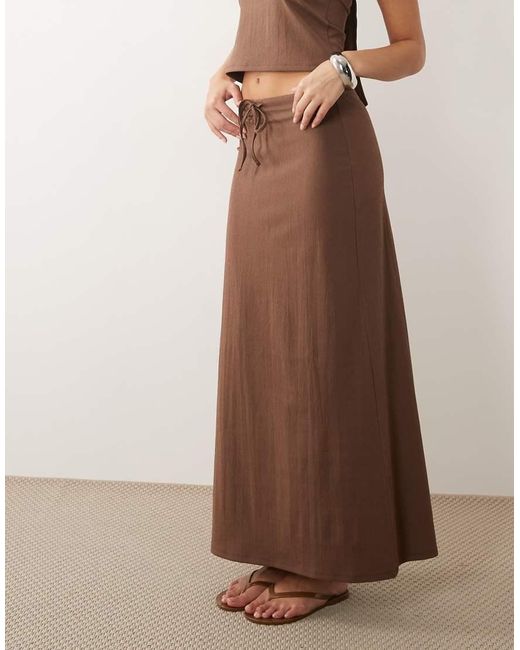 ASOS Natural Textured Crepe A Line Maxi Skirt Co-ord