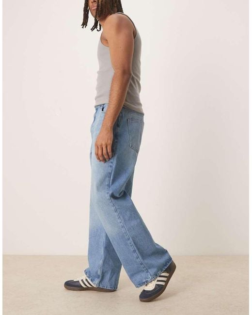 Jeans Ampi Lavaggio Candeggiato di Reclaimed (vintage) in Blue da Uomo