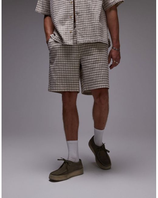 Topman – karierte shorts in Gray für Herren
