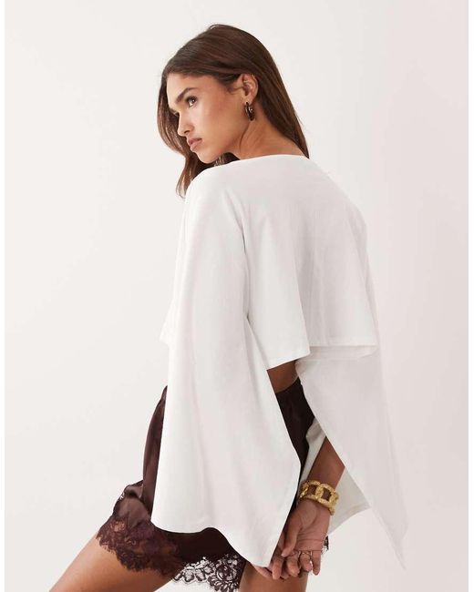 ASOS White Jersey Cape Style Top
