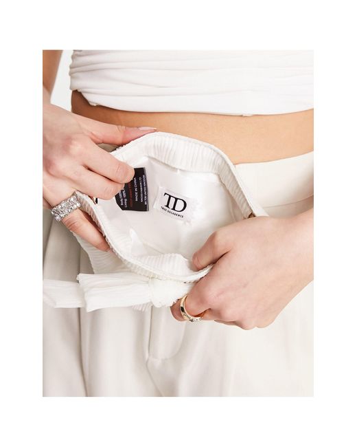 True Decadence White Ruched Bow Clutch Bag