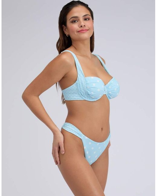 Boux Avenue Blue Soneva Balconette Bikini Top Summer Polka Dot Swimwear