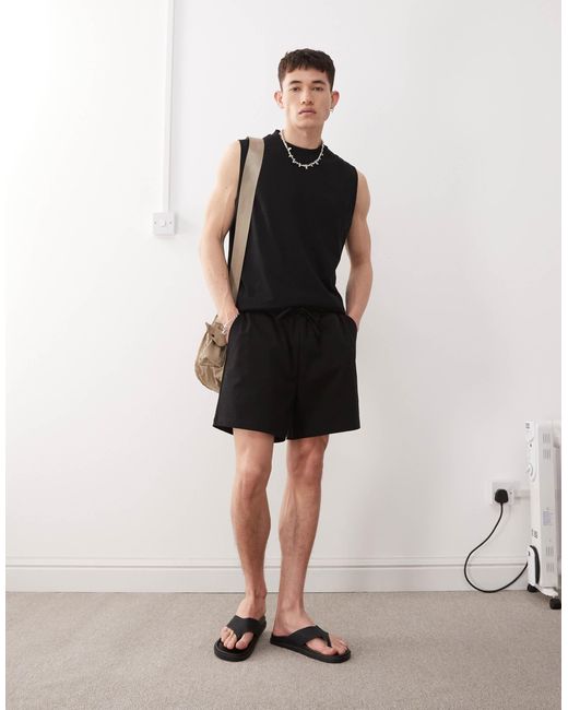 Reclaimed (vintage) Black Shorter Length Jersey Shorts
