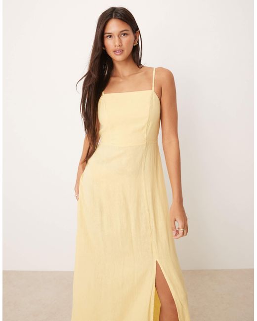 Maddie - robe mi-longue à encolure carrée et bretelles fines Nobody's Child en coloris Natural