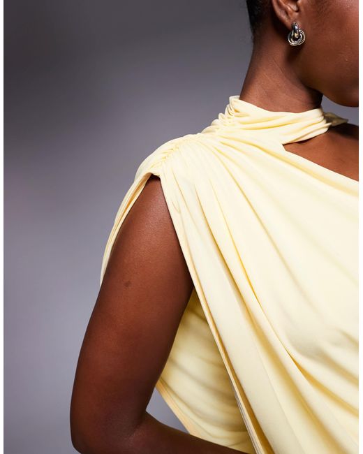 ASOS Yellow – drapiertes maxikleid