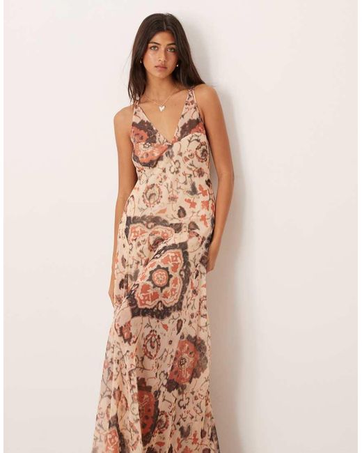 ASOS Pink Cami Chiffon Maxi Dress