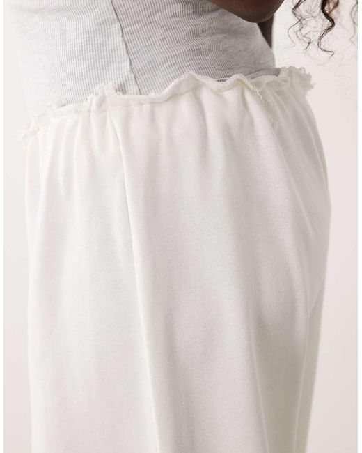 ASOS Natural Zip Wide Leg Trouser