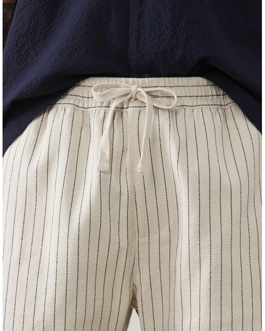 Threadbare Blue Pull On Stripe Shorts for men