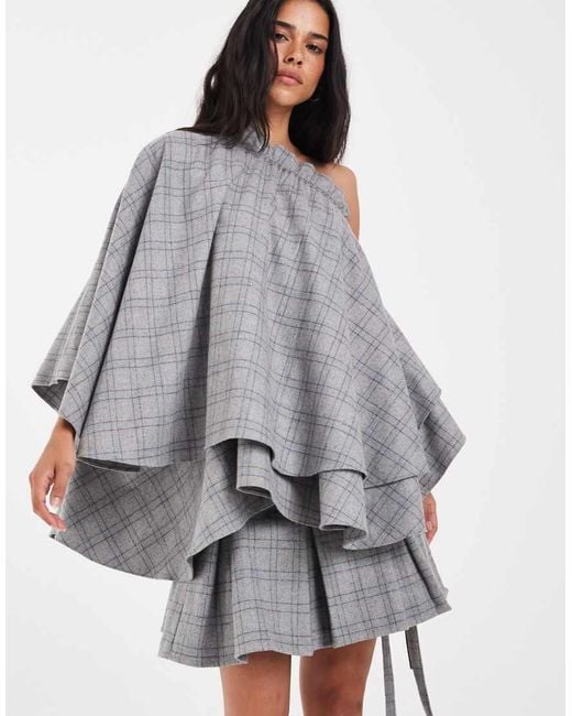 Muse Assembly Gray Ruffle Cape Frances Top